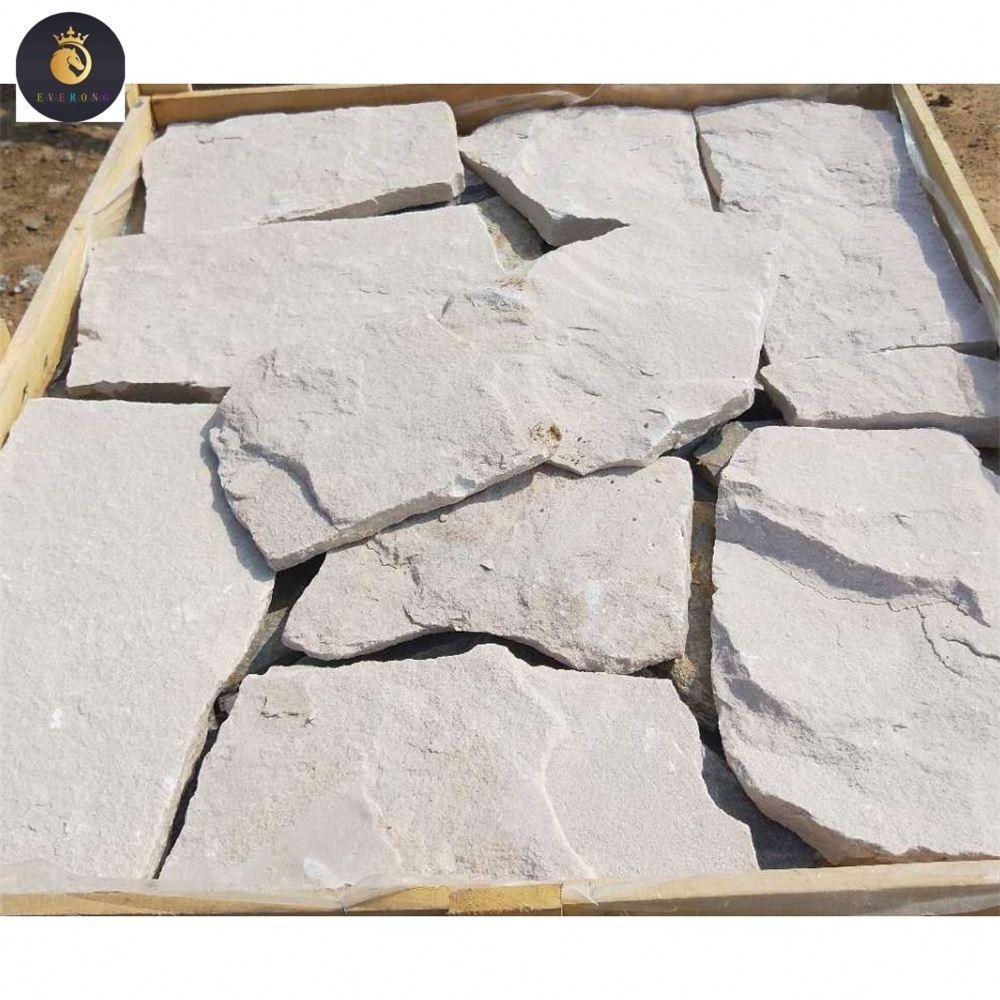 EV Popular White Sandstone Loose Stone Veneer for Exterior Wall and Fireplace Wall Decoration Stone Wall Cladding