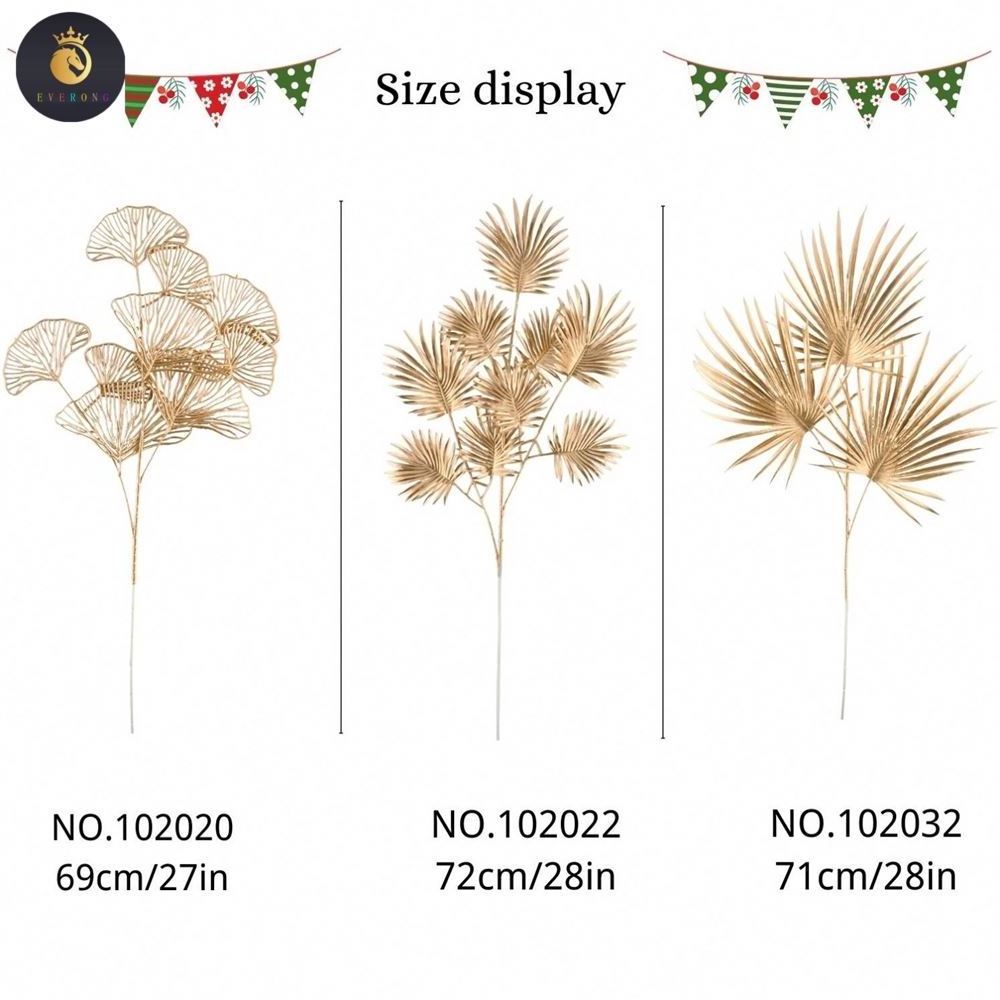 Christmas Picks Branches Sprays And Pick/Spray Glittered Leaf Artificial Glitter EV Top Seller Gold Coating Leaves