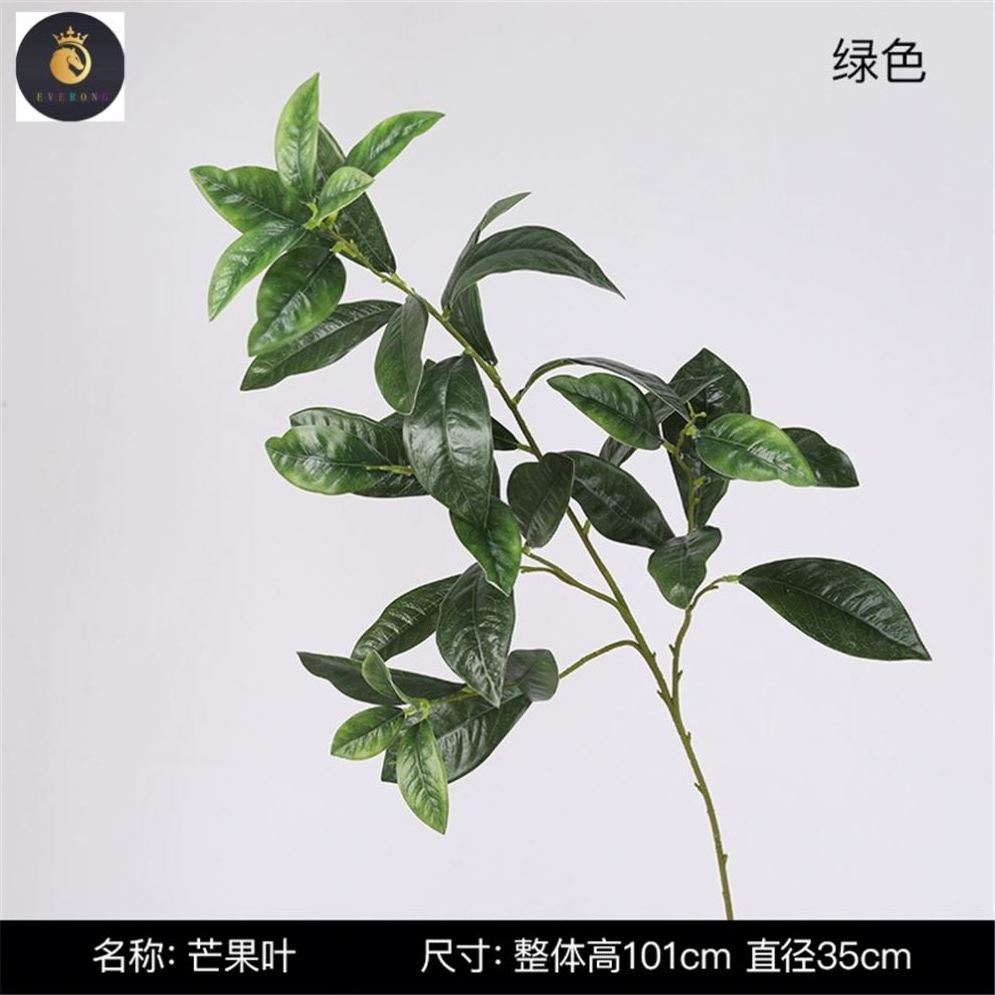 C476 Artificial mango leave greenery garden flower arrangements basket decorations fortune tree faux leave flower branches