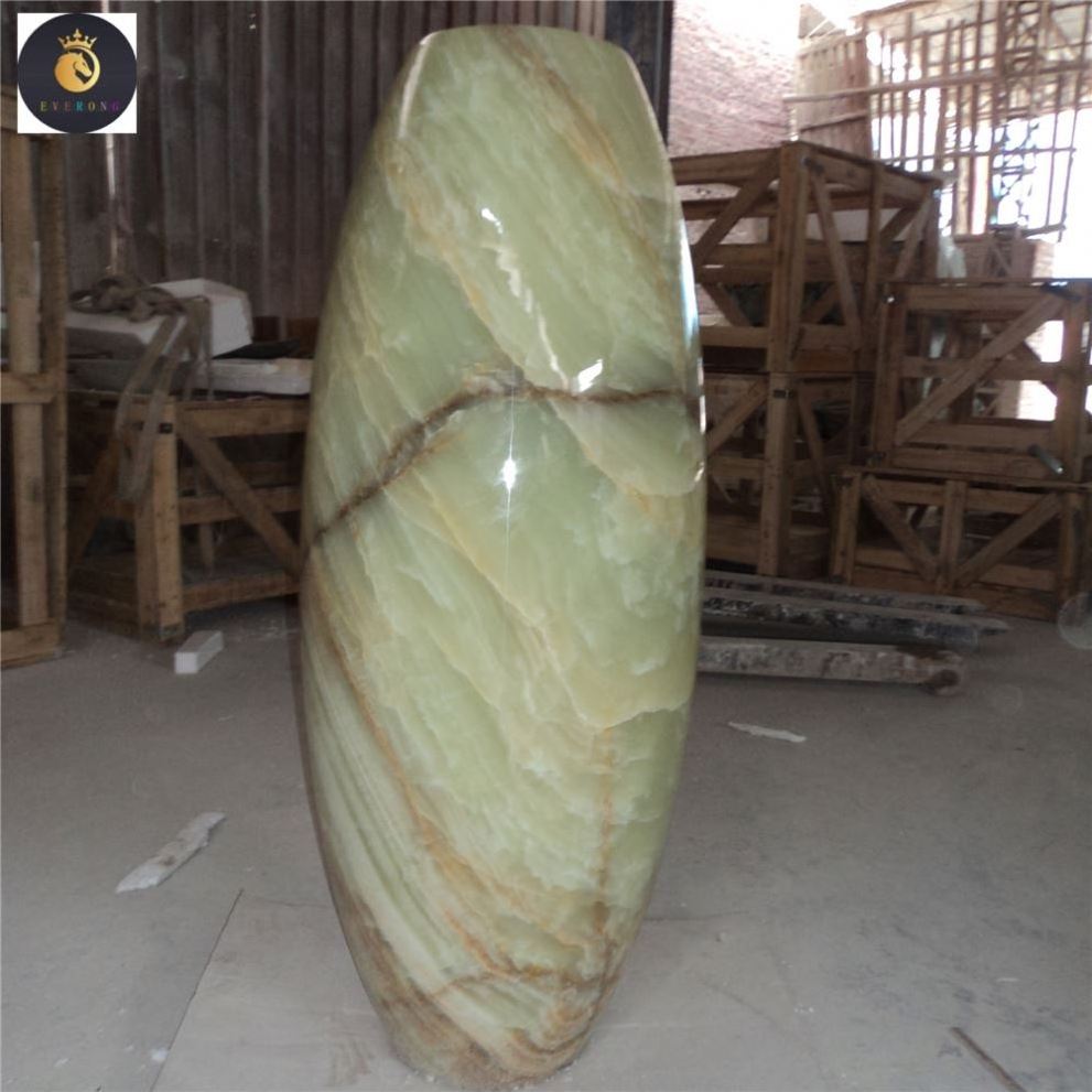 Natural green onyx marble vases for home decor