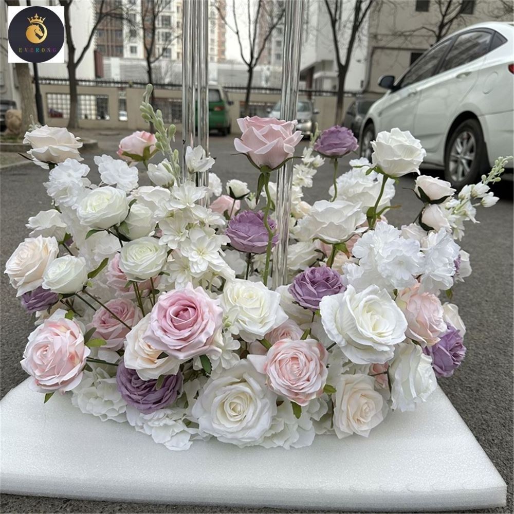 EV floral wholesale wedding candelabra centerpiece decoration artificial flower ring arrangements