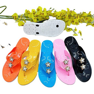 Latest design platform fancy accessories outdoor colorful flip flop ladies