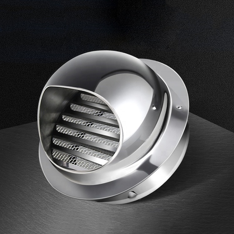 Customized Size Stainless Steel Wall External Louver Vent Cap Round Grille Ventilation Cover Exhaust Air Vent