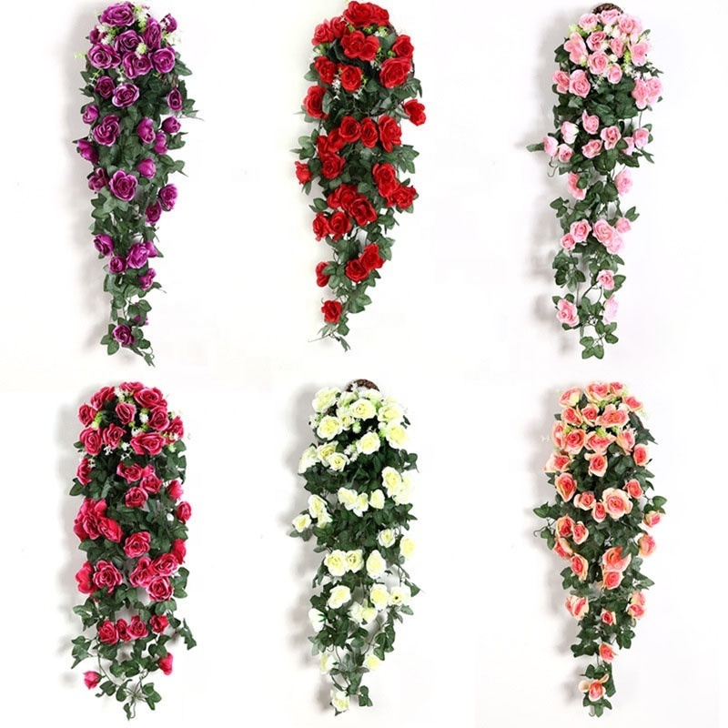 Factory Wholesale Artificial  Vine Hanging Garland Foliage Flowers Home Kitchen Garden Office Wedding Wall Decor