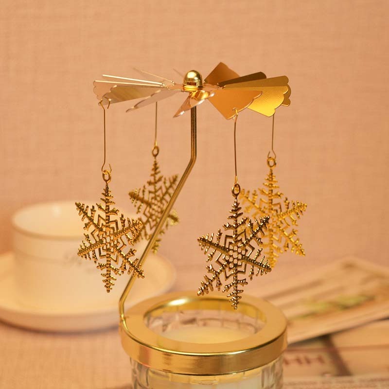 Tealight Candle Holder Silver Gold Candlesticks Rotating Romantic Rotation Spinning Carrousel Dinner Wedding Bar Party