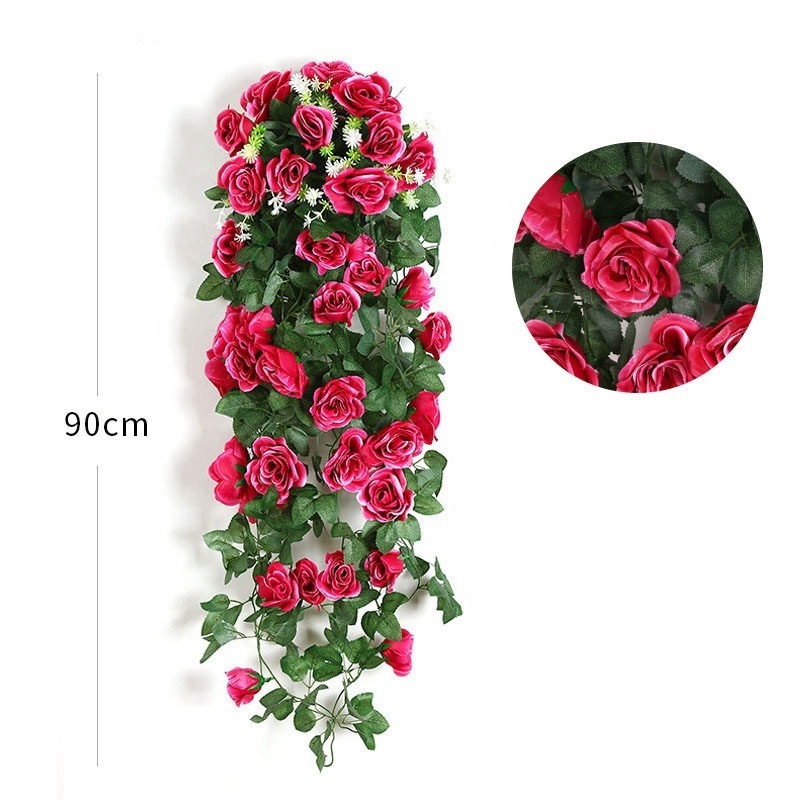 Factory Wholesale Artificial  Vine Hanging Garland Foliage Flowers Home Kitchen Garden Office Wedding Wall Decor