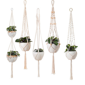 Factory Direct Plant Hangers Set Hanging Planters Handmade Cotton Rope Flower Pot Holder Planter Hanger with Hooks