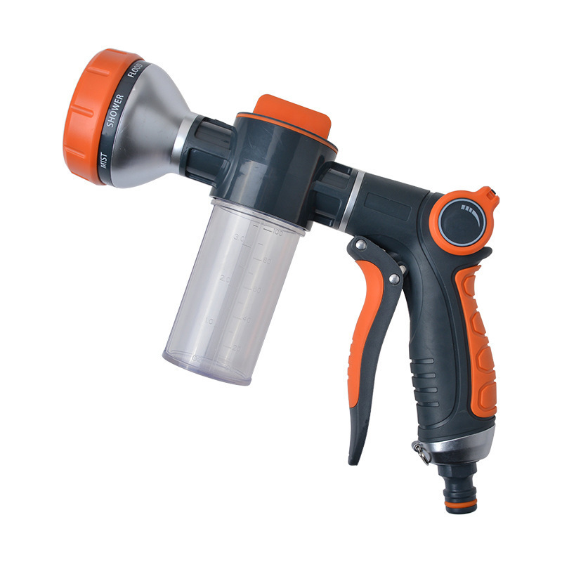 8 Patterns High Pressure Garden Hose Nozzle Foam Gun Water Spray Adjustable Car Foam Wash Gun