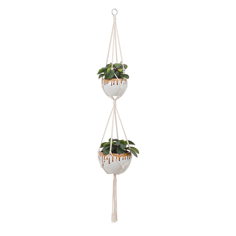 Factory Direct Plant Hangers Set Hanging Planters Handmade Cotton Rope Flower Pot Holder Planter Hanger with Hooks