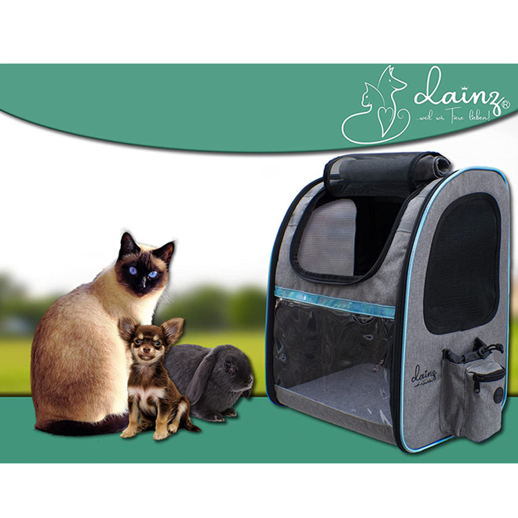 In Stock Gray Transparent PVC Breathable Multi-compartments Foldable Pet Travel Carrier With Accessoires For Dogs and Cats