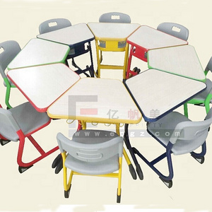 Daycare Furniture Wholesale, Modern Preschool Furniture for Sale, Wood Study Table and Chair