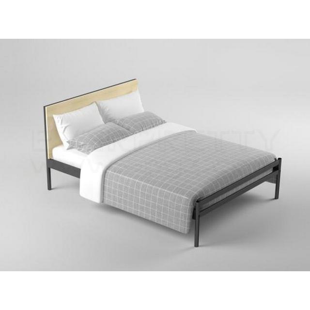 wholesale cheap  price free sample platform heavy duty steel metal bed 2-Person double size bed for hotel and school