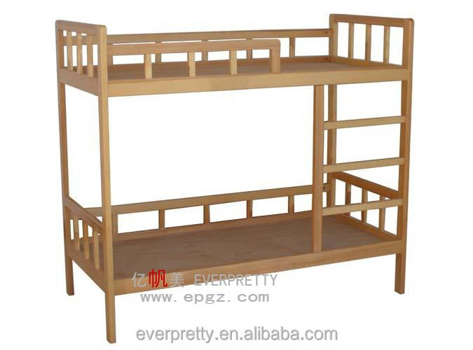 Cheap Pine Wood Double Decker Bed, Bedroom Furniture Wood Double Bed Designs with Box