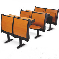 Plywood university student folding lecture hall chair with desk