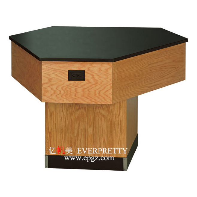 Popular Modern Durable Resin Wood School Furniture Laboratory Table with Tap for Teachers