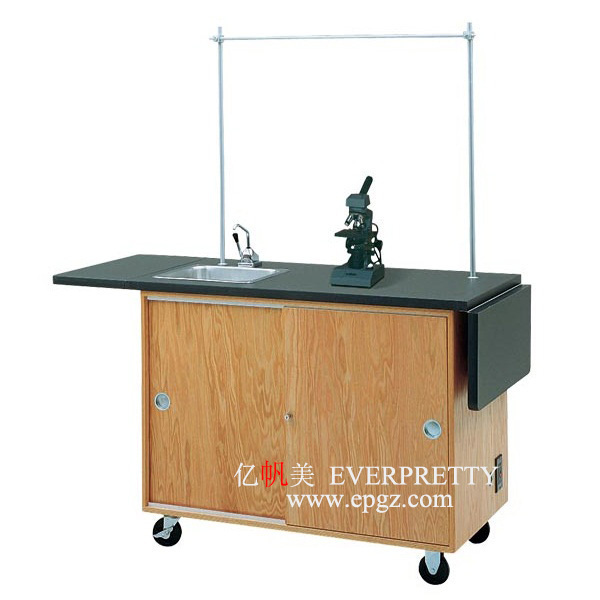 Popular Modern Durable Resin Wood School Furniture Laboratory Table with Tap for Teachers