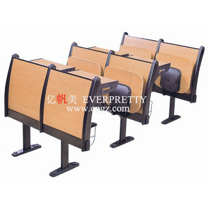 Plywood university student folding lecture hall chair with desk