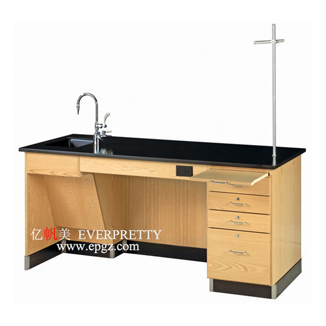 High Quality School Laboratory Furniture Student Durable Resin Wood Laboratory Table with Tap