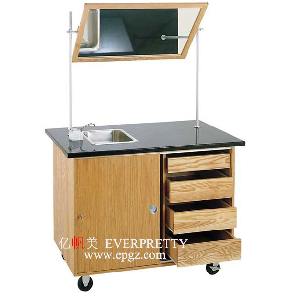 Popular Modern Durable Resin Wood School Furniture Laboratory Table with Tap for Teachers