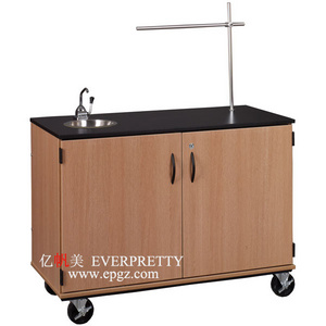 Popular Modern Durable Resin Wood School Furniture Laboratory Table with Tap for Teachers