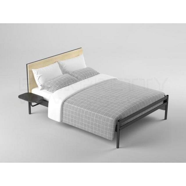 wholesale cheap  price free sample platform heavy duty steel metal bed 2-Person double size bed for hotel and school