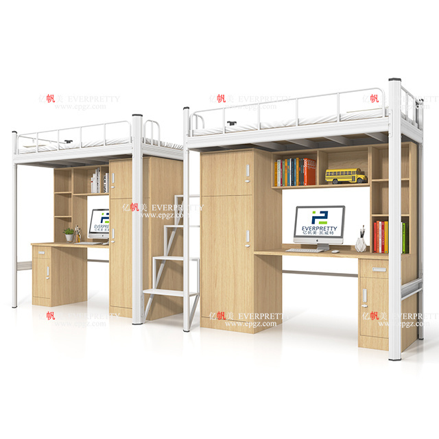 Hot Sale Dormitory Student Bunk Beds with Desk and Locker