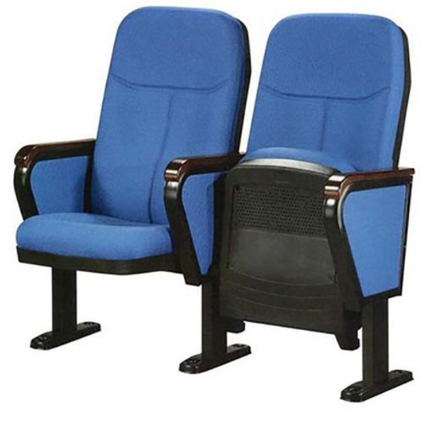 Auditorium Furniture 3-Seat Conference Chair Comfortable Cinema Chair with Writing Pad and Basket Lecture and Theater Chairnd