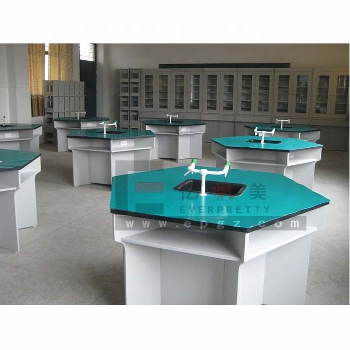 Factory Sale Lab Furniture Laboratory Tables Center Work Bench Lab Workstation Table with Cabinet