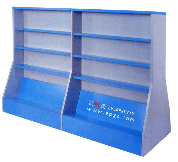 Used Library Furniture 4 Level Double Side Library Metal Bookshelf