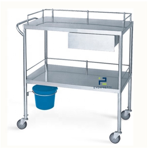 3 Layers Hospital Medical Trolley Cart with Mute Wheels 3 Layers Heavy Duty Trolley Book Cart For Hospital Used