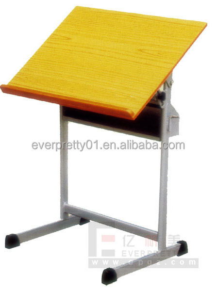 Height Adjustable Classroom Furniture Metal Wooden Drafting Drawing Table for Sale