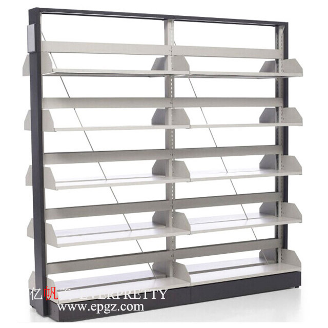 Library furniture steel book shelf Double Sided Reading Room Bookstore Rack Boltless Metal Library shelving