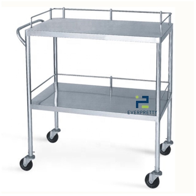 3 Layers Hospital Medical Trolley Cart with Mute Wheels 3 Layers Heavy Duty Trolley Book Cart For Hospital Used