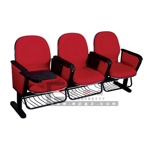 Auditorium Furniture 3-Seat Conference Chair Comfortable Cinema Chair with Writing Pad and Basket Lecture and Theater Chairnd