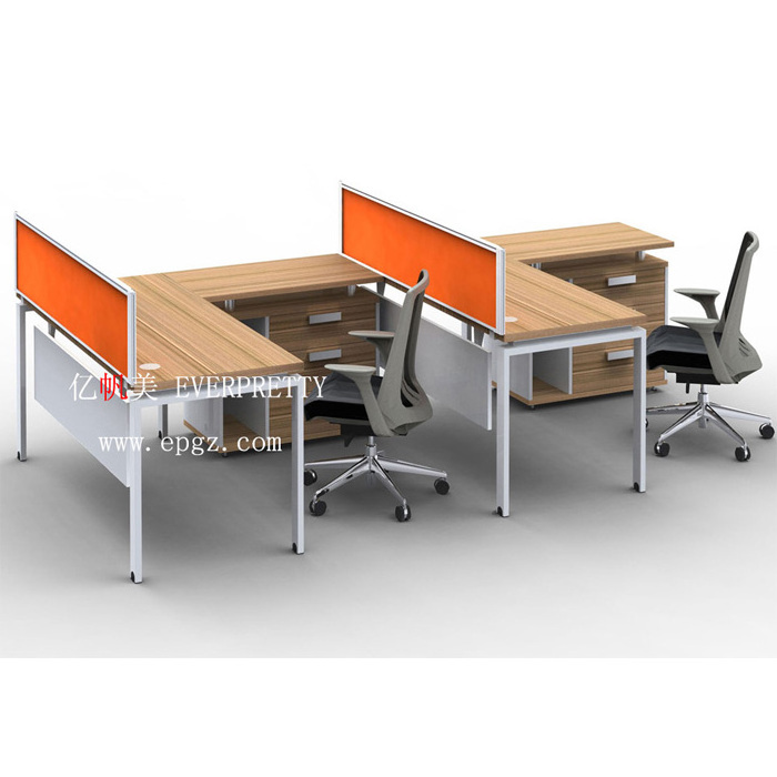 Office Partition Open Office Workstation for 2 4 6 Person Office Wooden Table 4 Seat Staff Cubicle Workstation with Screen