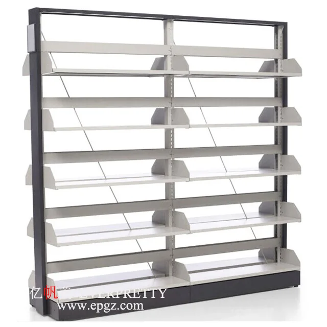 Library furniture steel book shelf Double Sided Reading Room Bookstore Rack Boltless Metal Library shelving