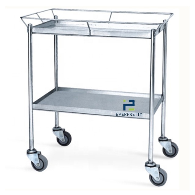 3 Layers Hospital Medical Trolley Cart with Mute Wheels 3 Layers Heavy Duty Trolley Book Cart For Hospital Used