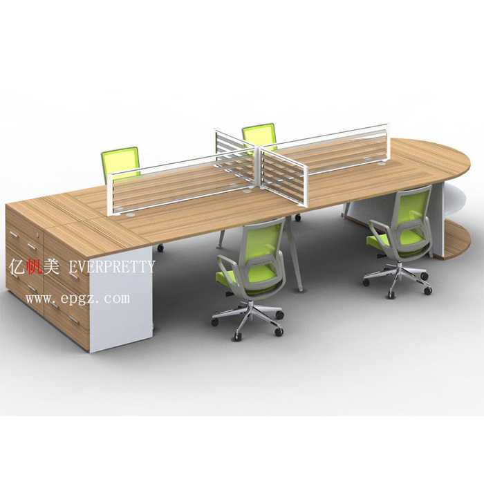 Office Partition Open Office Workstation for 2 4 6 Person Office Wooden Table 4 Seat Staff Cubicle Workstation with Screen