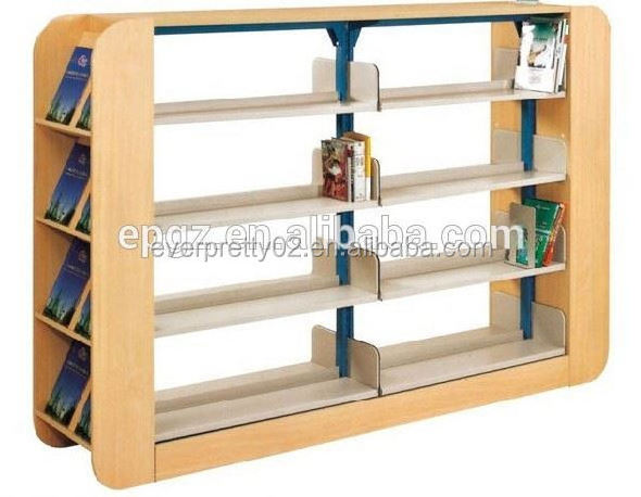 School Library Furniture Metal Frame 6 Layers Bilateral Book Shelf Steel Frame Double Side 6 Tier Bookshelf