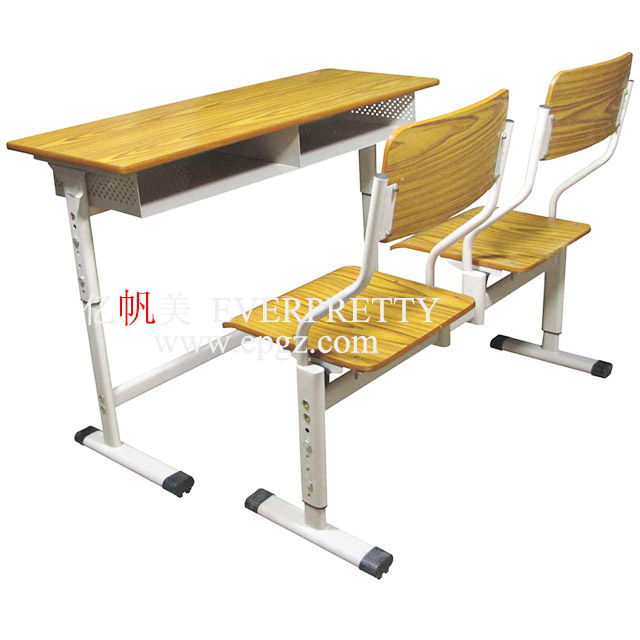 China Supplier Primary Student Double Seats Table with Chairs Preschool 2 Seater School Desk and Chair for Sale