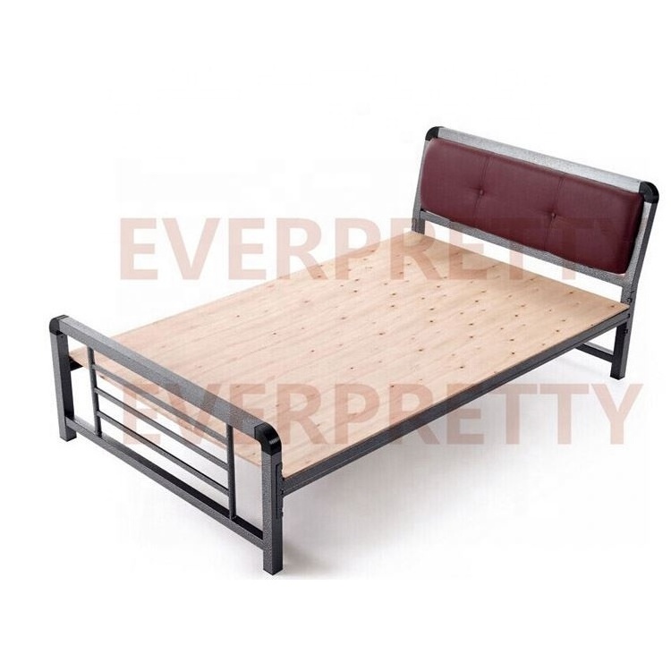 2021 Single Metal Bed with Leather Padded Headboard