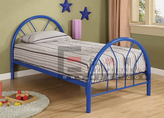 2021 Single Metal Bed with Leather Padded Headboard