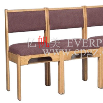 Wooden Frame and Fabric Surface Chair for Theater Church Pulpit Auditorium Audience