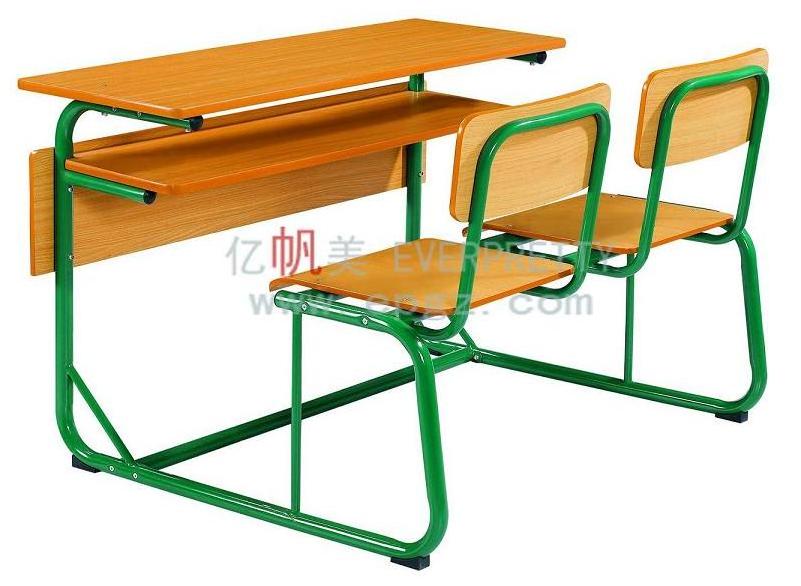 High-quality double seater desk & bench, Africa tender school bench desk, school furniture with metal frame