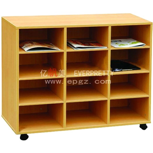 Modern Daycare Center Furniture 4 Layers Children Wooden Toy Storage Cabinets with Plastic Drawers