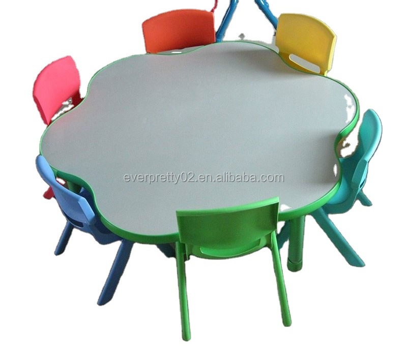 Modern Nursery School Furniture Round Table and Chair for Kids