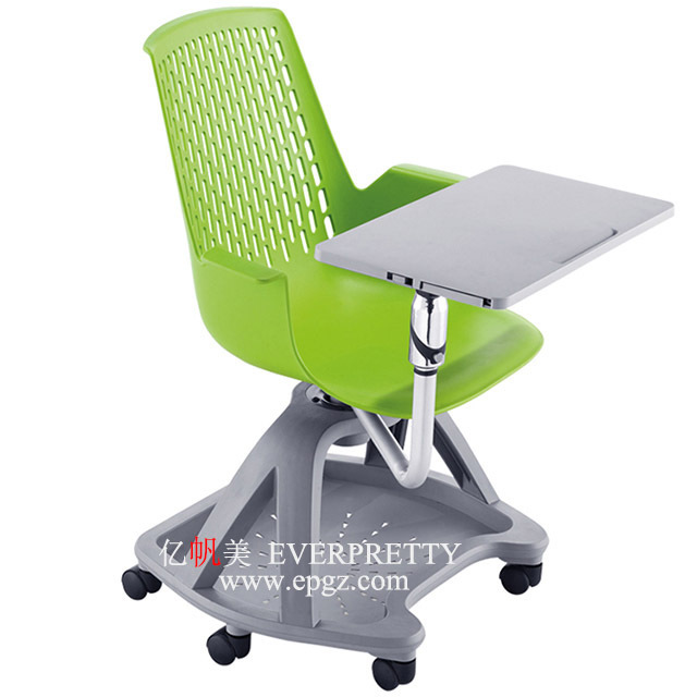 Modern Office Furniture Plastic Swivel Ergonomic Office Desk Chairs with Folding Writing Pad