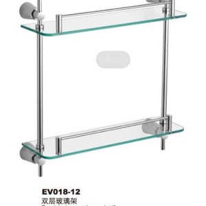 double layer  Glass Wall Shelf for Bathroom Stainless Steel Corner  stainless steel Kitchen robe hook Towel Rack