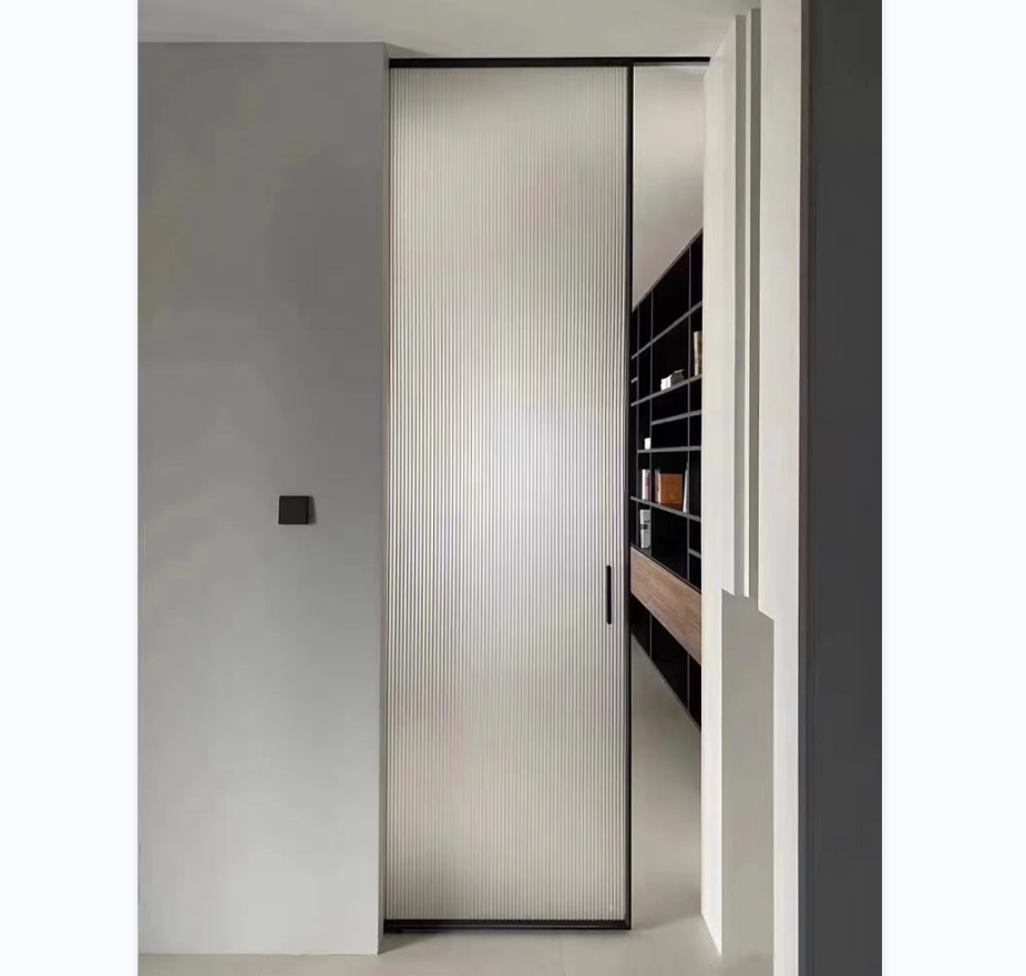 Modern interior automatic sliding aluminum pocket door sliding for bathrooms