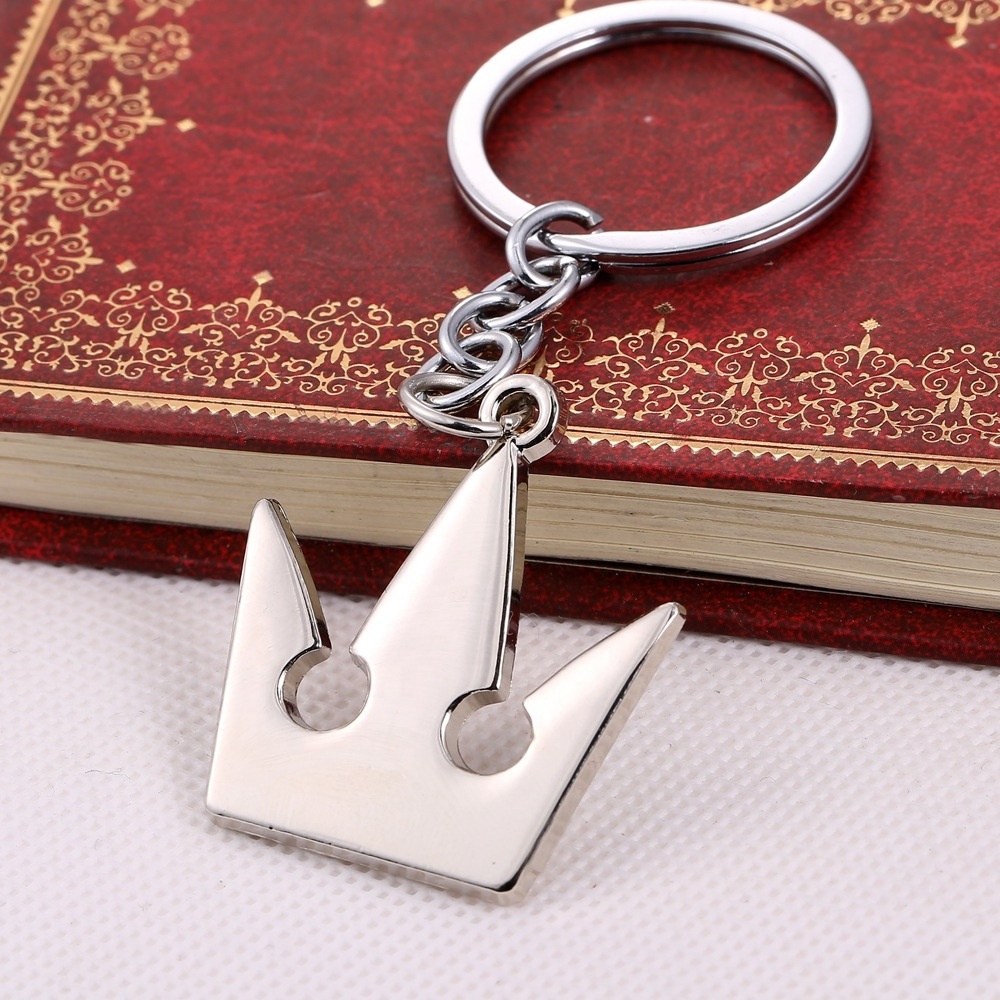 Hot Sale Crown Keychain Shiny Silver Key Chain Metal Crown Stone Keyring